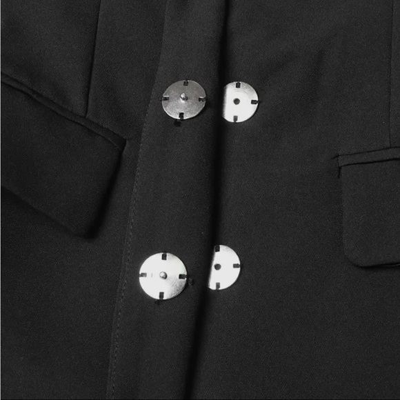 Chic Rhinestone Sleeve Blazer with Pearl Belt - Picture 7 of 8